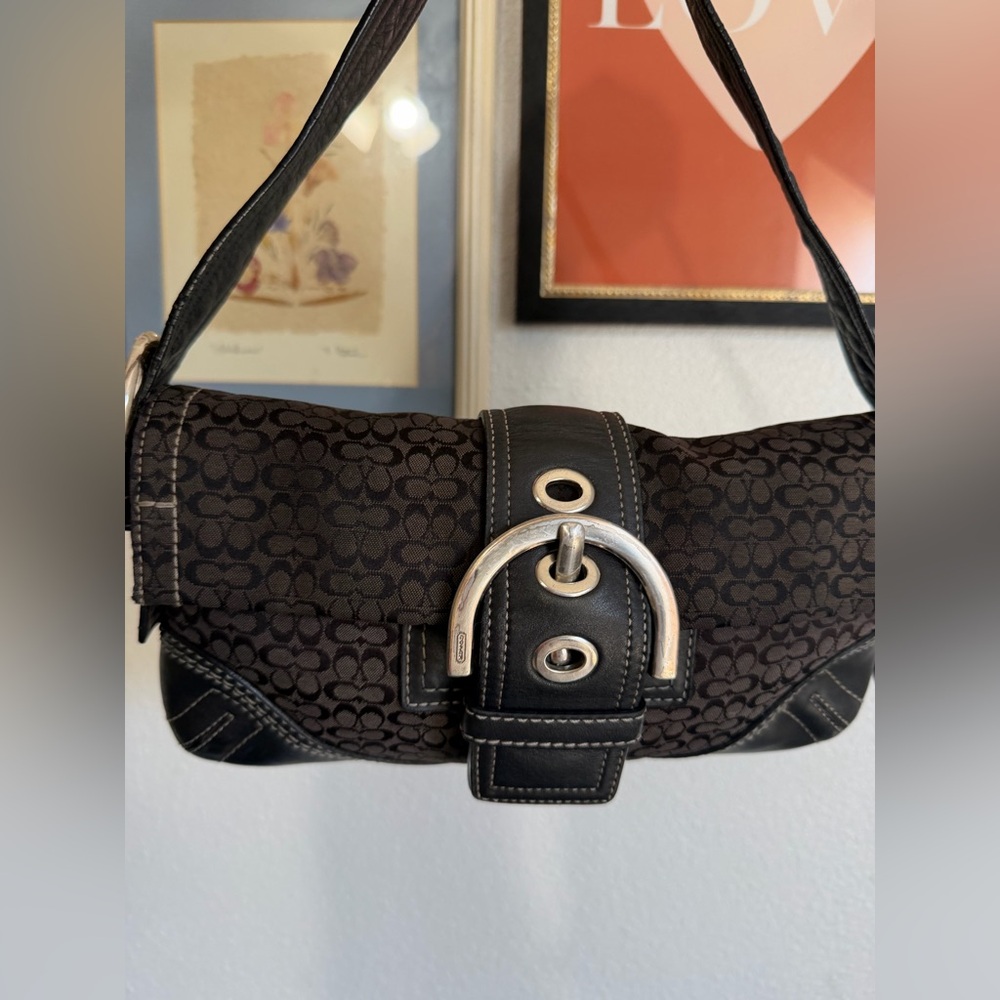 Y2K Coach Soho Black Signature Hobo Bag 3628 - Picture 14 of 14